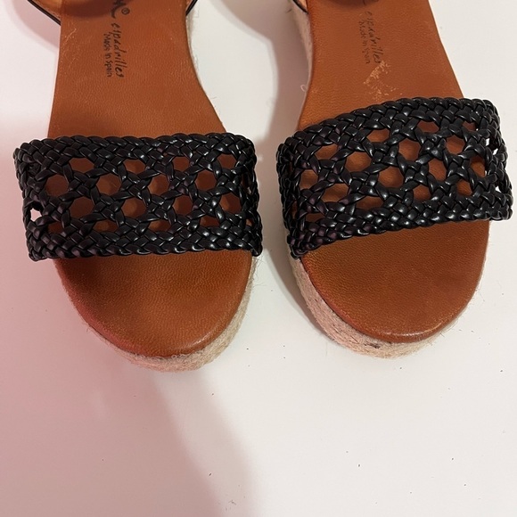 Dalsom Black Open Toe Espadrille Sandals Made In Spain - Picture 2 of 15
